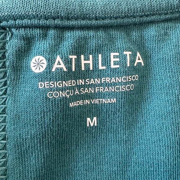 Athleta Womens Oversized Sundown Shirred Tee T Shirt Aqua Teal‎ Blue Size Medium - Picture 3 of 5
